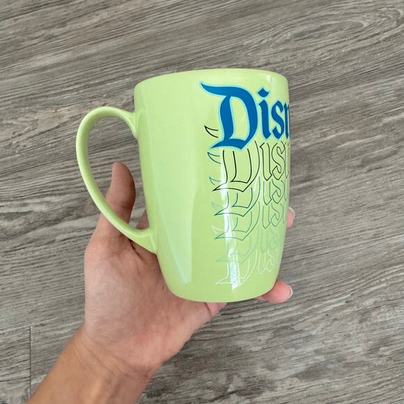 Disney Disneyland Resort Vintage Retro Style Logo Coffee Tea Mug Cup Green - Picture 3 of 5